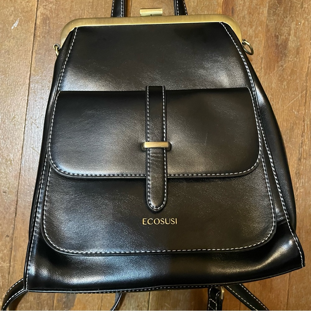 Ecosusi Pleather backpack dark academia fits ipad